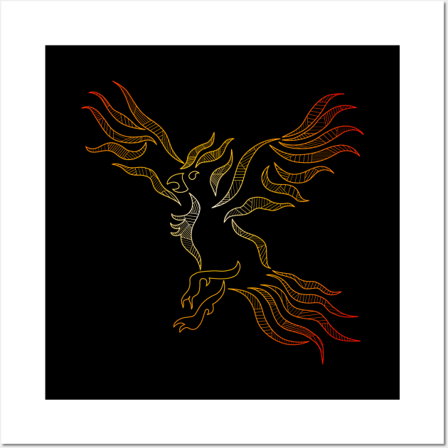 Phoenix on fire Wall Art by Savousepate